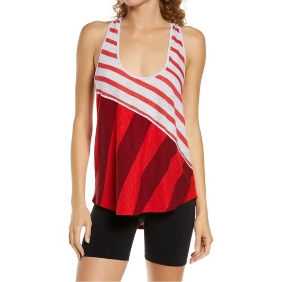 Free People Keep Rolling Racerback Tank Watermelon Wedge Combo Womens Size Small - Picture 3 of 15